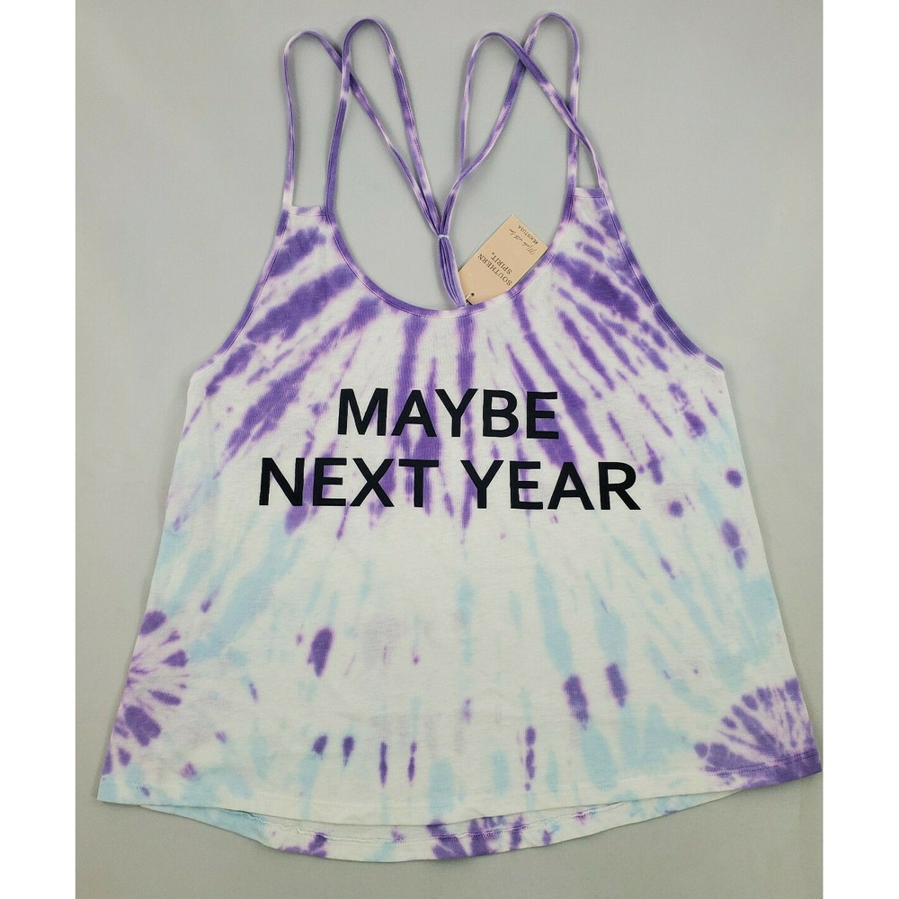 Southern Spirit Womens Tie Dye Tank Top Violet Spark LT6286 Purple White L